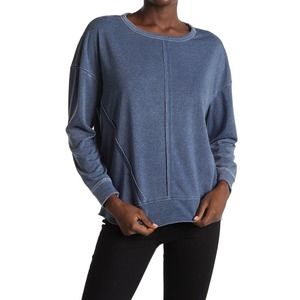 ADY P Crew Neck Seamed Fleece Pullover Blue XL
